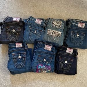 7 pairs of True Religion Jeans in great condition!